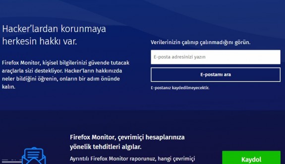 Firefox'tan Monitor isimli yeni bir hizmet