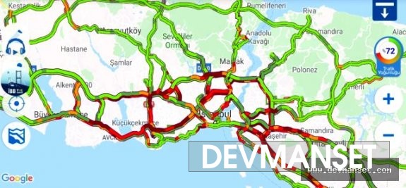 İstanbul'da trafik tatilden dolayı oldukça yoğun