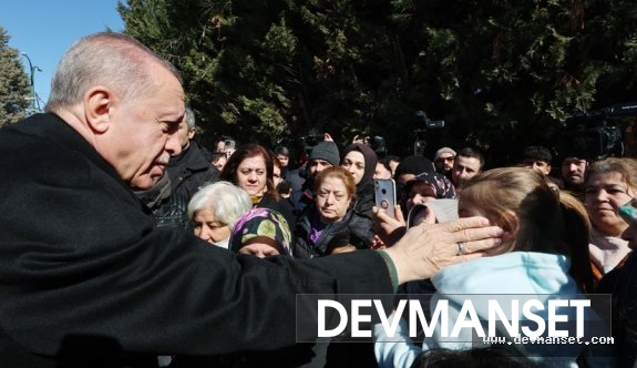Cumhurbaşkanı Erdoğan, Gaziantep’te deprem bölgesinde incelemelerde bulundu