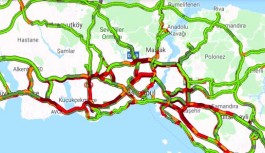 İstanbul'da trafik tatilden dolayı oldukça yoğun